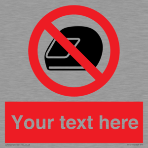 Custom No Motorcycle Helmets Sign